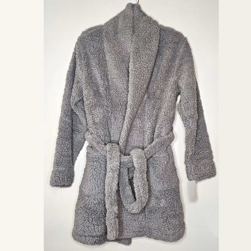 NWT Josie Natori Dreamcatcher Plush Faux Sherpa Fleece Short Robe S M